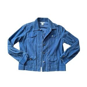 Hannah Stretch Women's Blue Corduroy Jacket/Jean Jacket; size Med